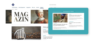 Magazinseiten in Desktop- und Tablet-Ansicht